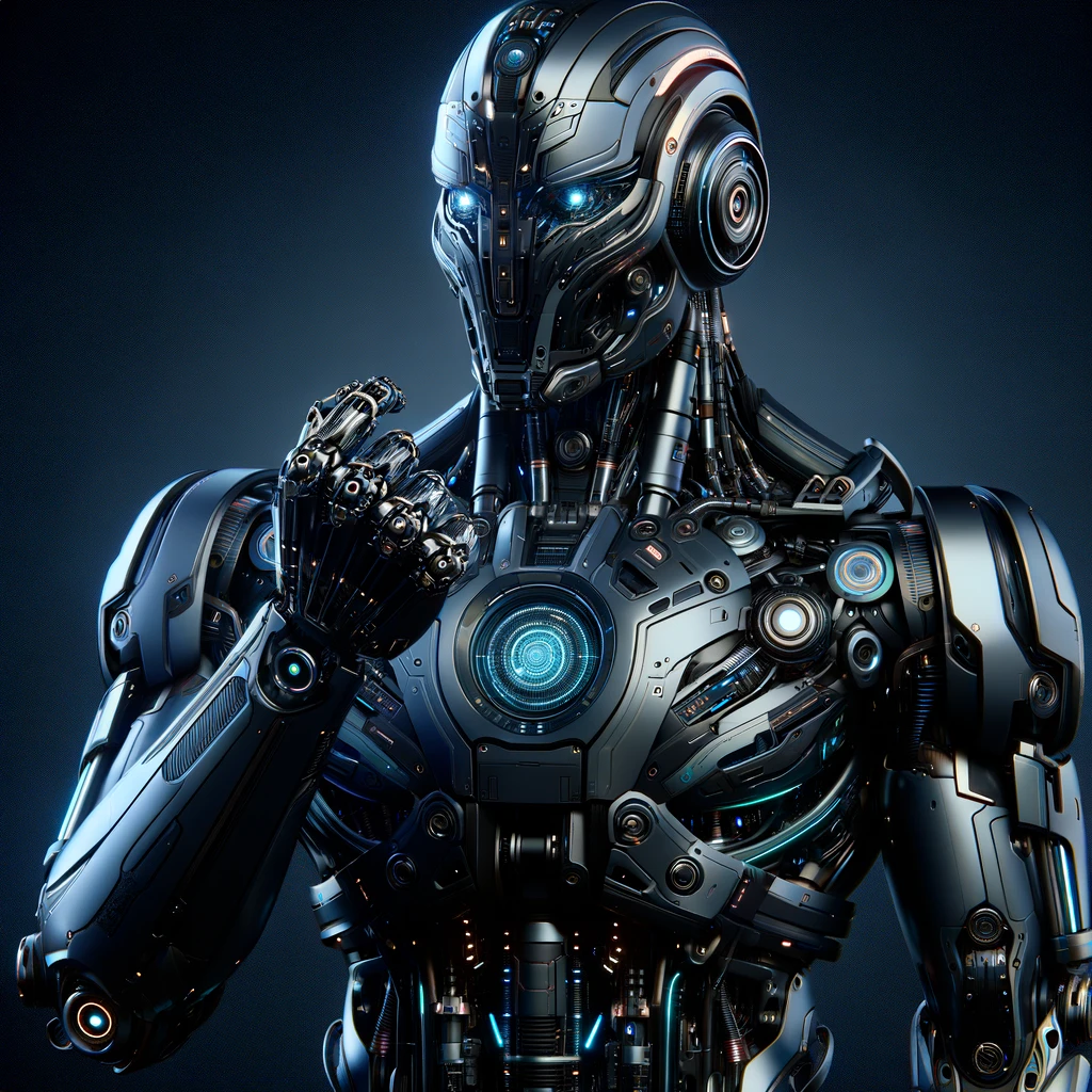 DALL·E 2024-02-16 23.15.33 - Create a 4K image of a high-tech, humanoid robot named Skynet T-600, depicted as a T-600 Suit Performer. This advanced robo
